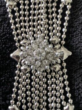 Sergio Gutierrez SG Liquid Metal Chrome Finish Bracelet with Swarovski Crystals